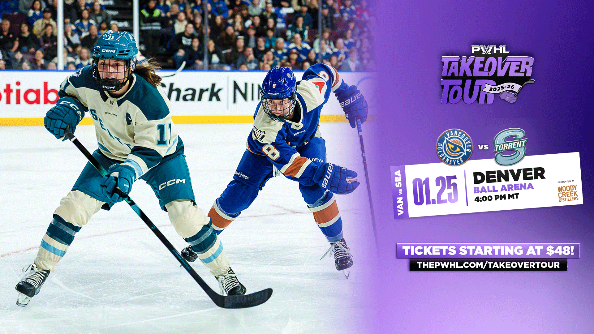2025-26 PWHL Takeover Tour presented by Woody Creek Distillers